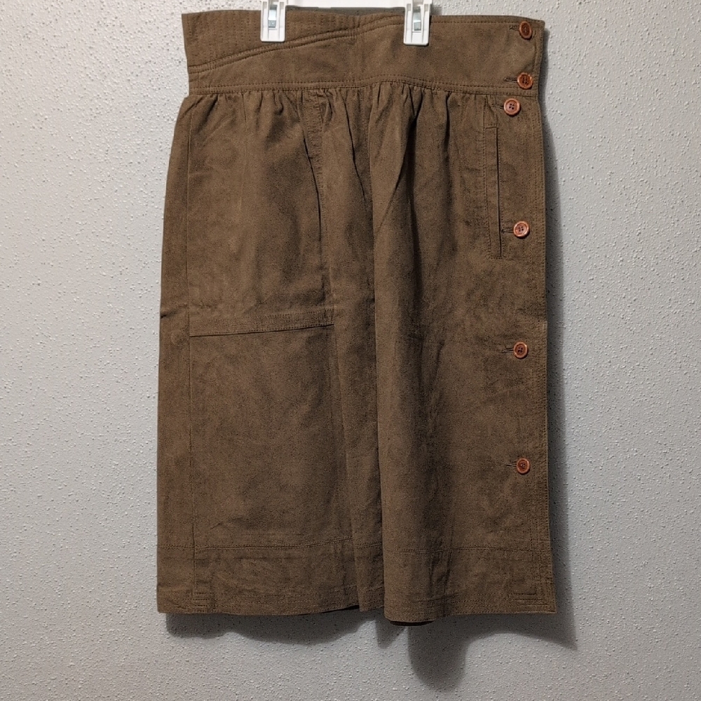 Brown Button-Down Women's Skirt